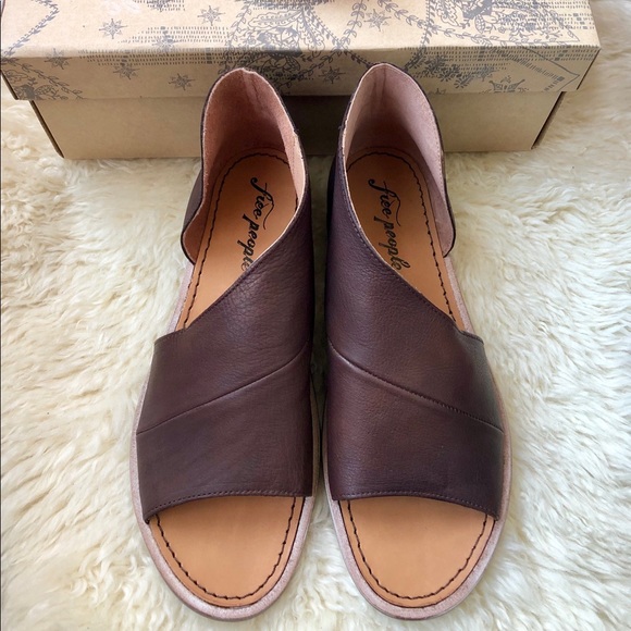 FREE PEOPLE Mont Blanc Cocoa Brown Leather Sandal - Picture 6 of 8